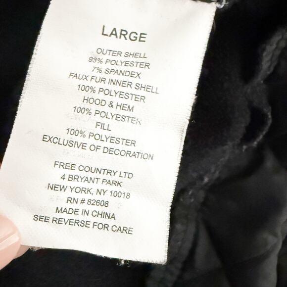 FREE COUNTRY | Jacket Coat Hood Super Softshell Quilted Brown Black | Large - Picture 5 of 7